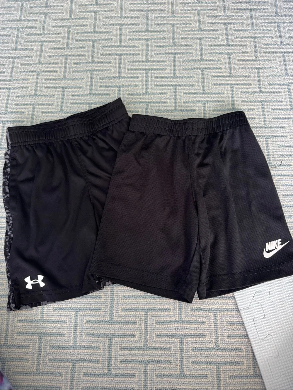 Nike Black Kids' Athletic Shorts with White Swoosh